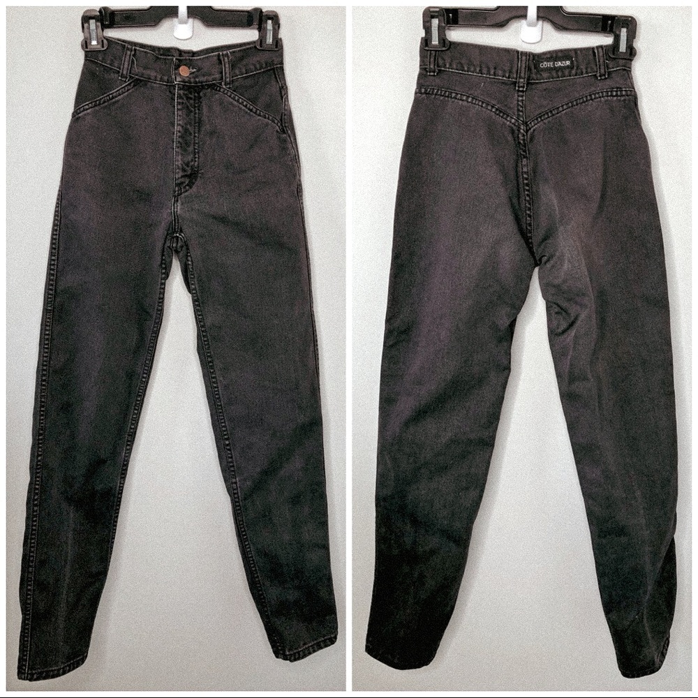 Vintage Entree Cote D'Azur High Waist Black Jeans